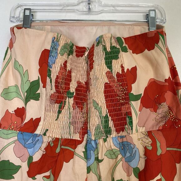 Hyacinth House Tuckernuck Dress L Multicolor Floral High Low Strapless Ruffled - Picture 11 of 16